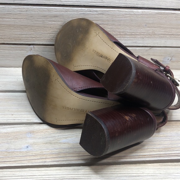 Tommy Hilfiger Peppy Peep Toe Open Block Heel Sandal Size 6M - Picture 12 of 13